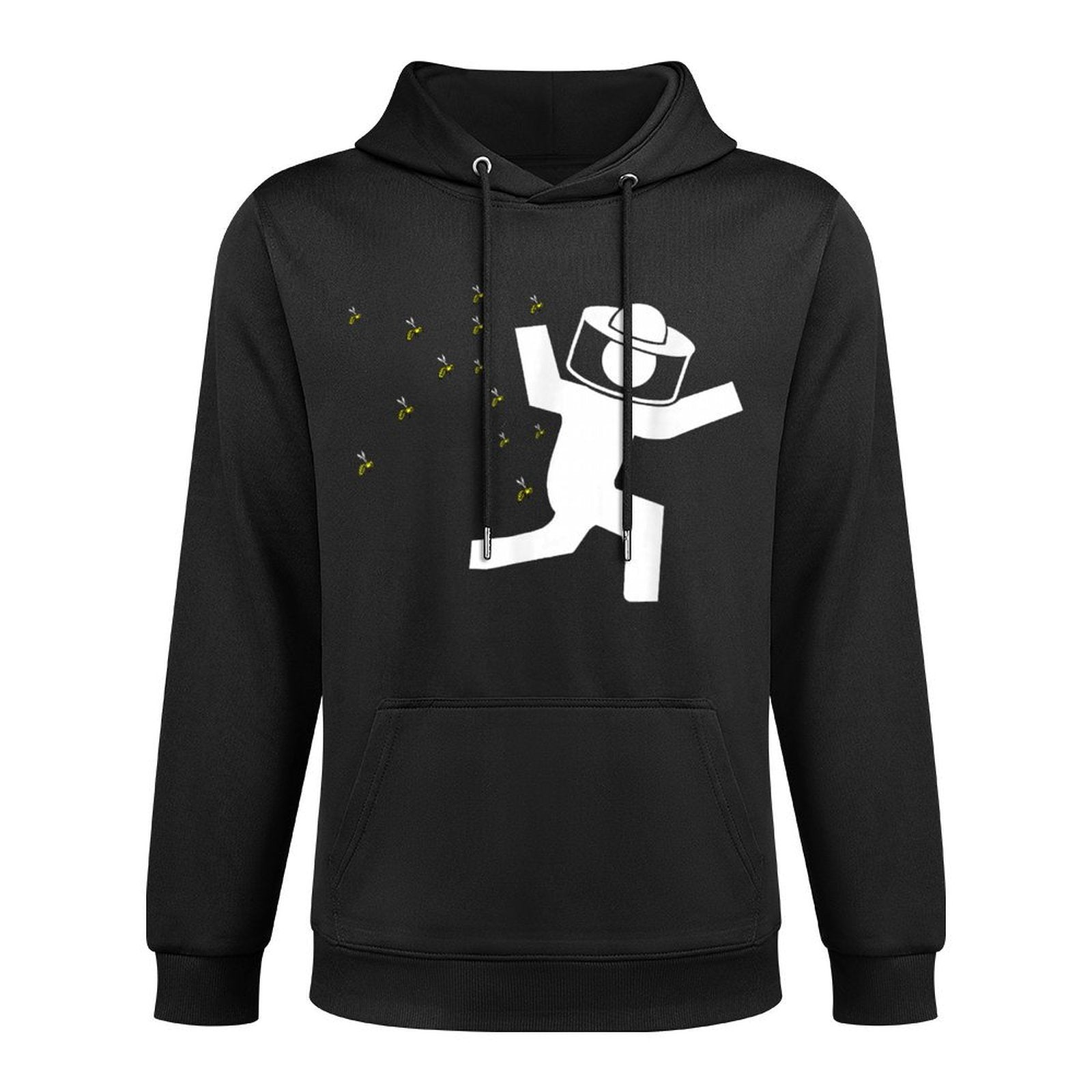 Beekeeper Chased by Bees Funny Running Beekeeper Medium-Weight Fabric Hoodie