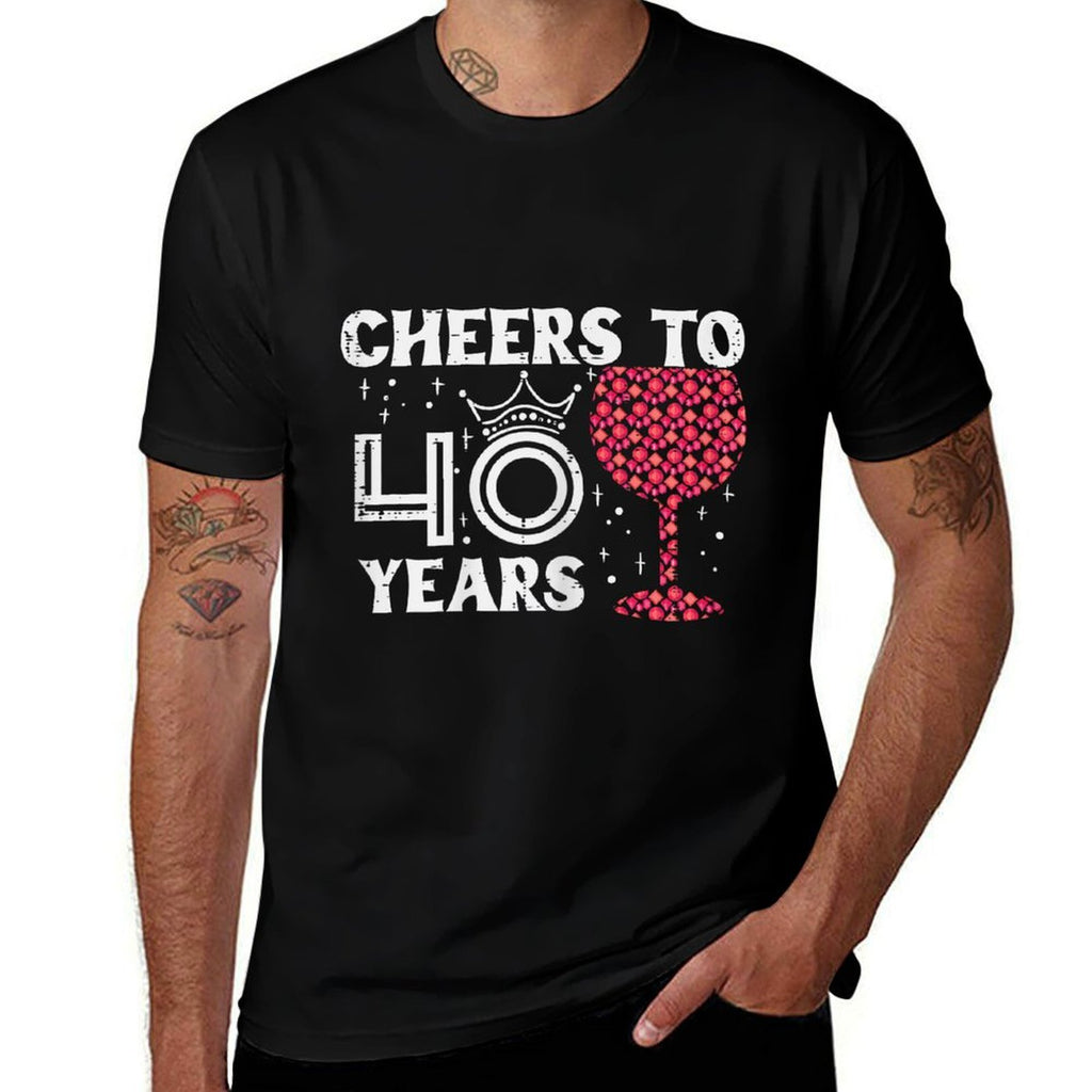 Cheers To 40 Years Forty 40th Birthday Party 40 Bday Women  Breathable T-Shirt