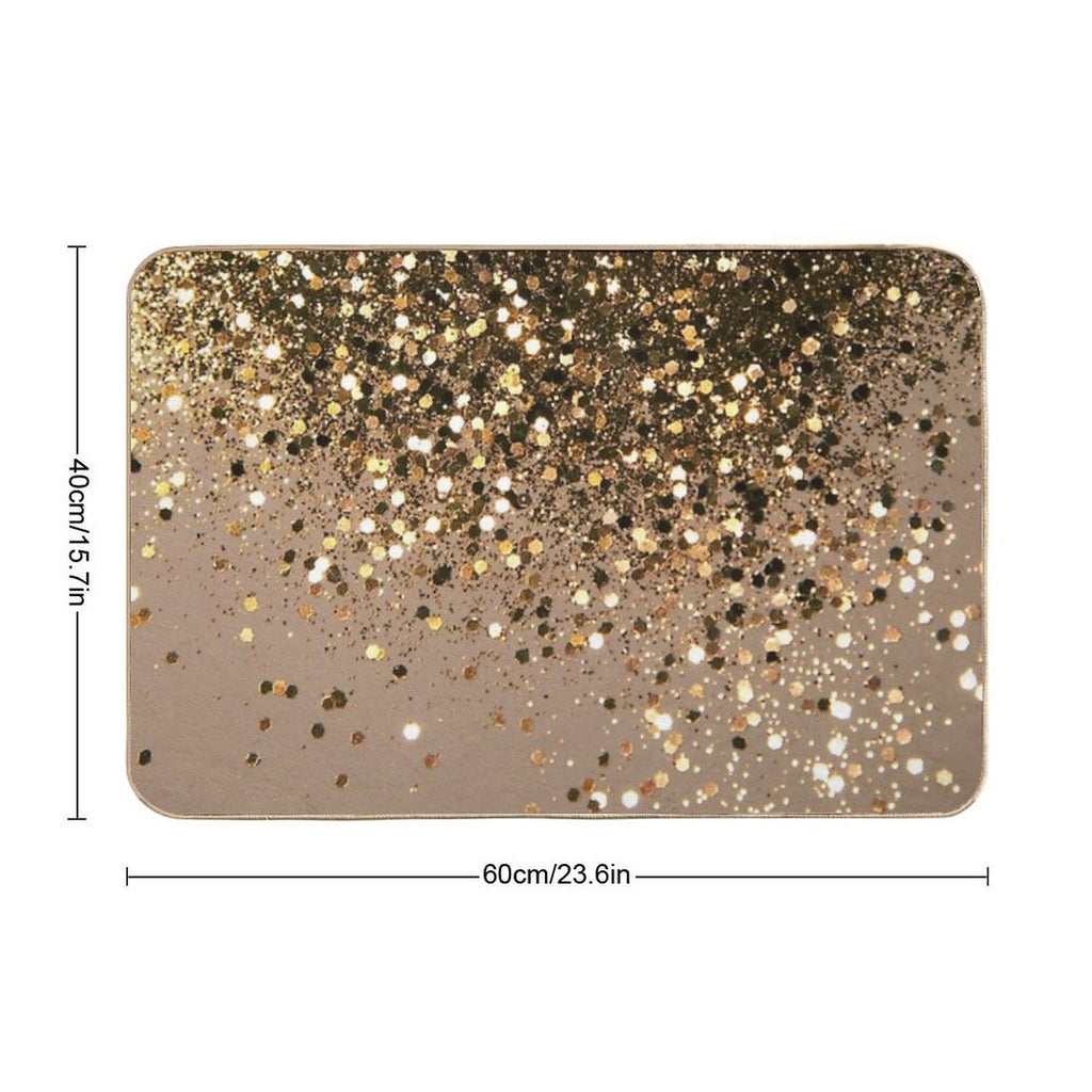 Gold Brown Glam #1 (Photo of Glitter Only - Not Reflective)  Rapid-Drying Bath Mat