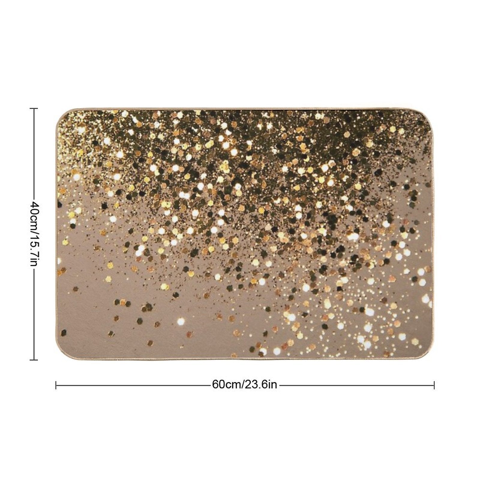 Gold Brown Glam #1 (Photo of Glitter Only - Not Reflective)  Rapid-Drying Bath Mat