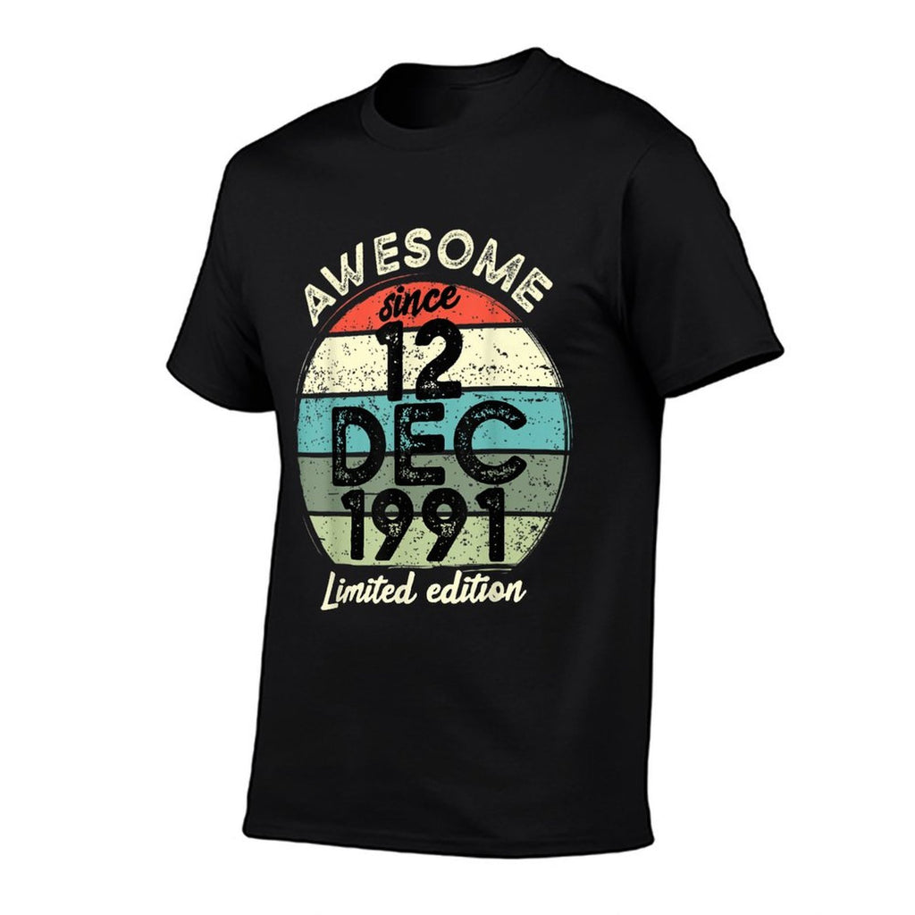 30 Year Old Birthday 12 December 1991 30th Birthday  Vintage-inspired T-Shirt