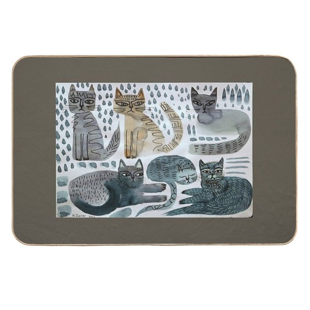 Cats Doodle  Rapid-Drying Bath Mat
