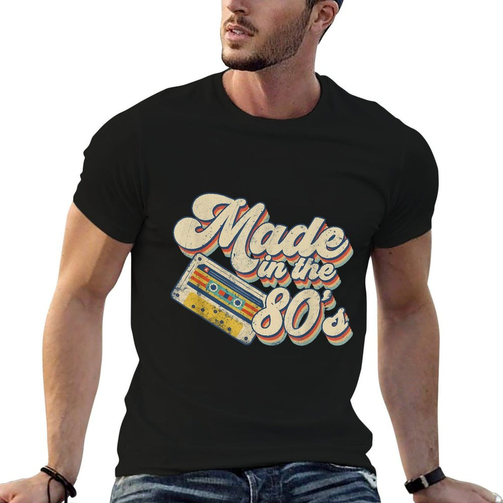 Made In The 80s Birthday Decorations Retro Sunset Cassette  Slim-fit Cut T-Shirt