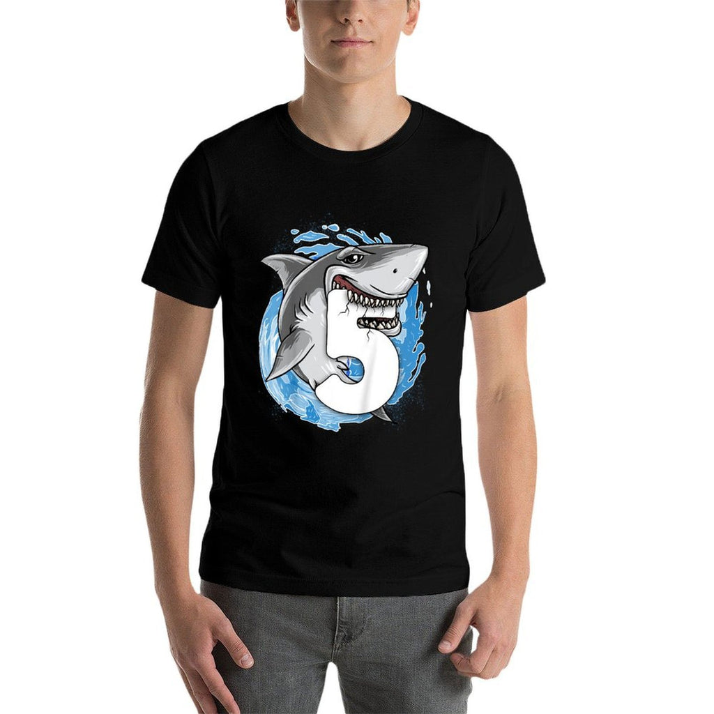 Kids Shark 5th Birthday Boy 5 Year Old Shark Theme Party 5 Shark  Vintage-inspired T-Shirt
