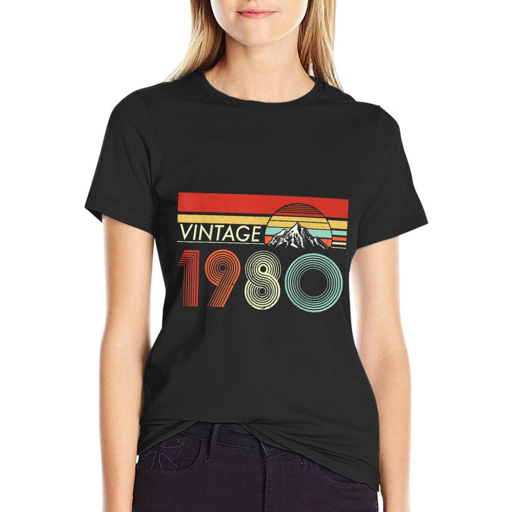 Vintage 1980 Funny 40 Years Old Boys And Girls 40th Birthday  High-quality Stitching T-Shirt