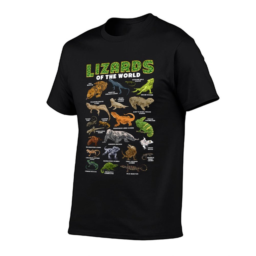 Lizard Lizards Animal of The World Reptile Herpetology  Fade-proof Color T-Shirt