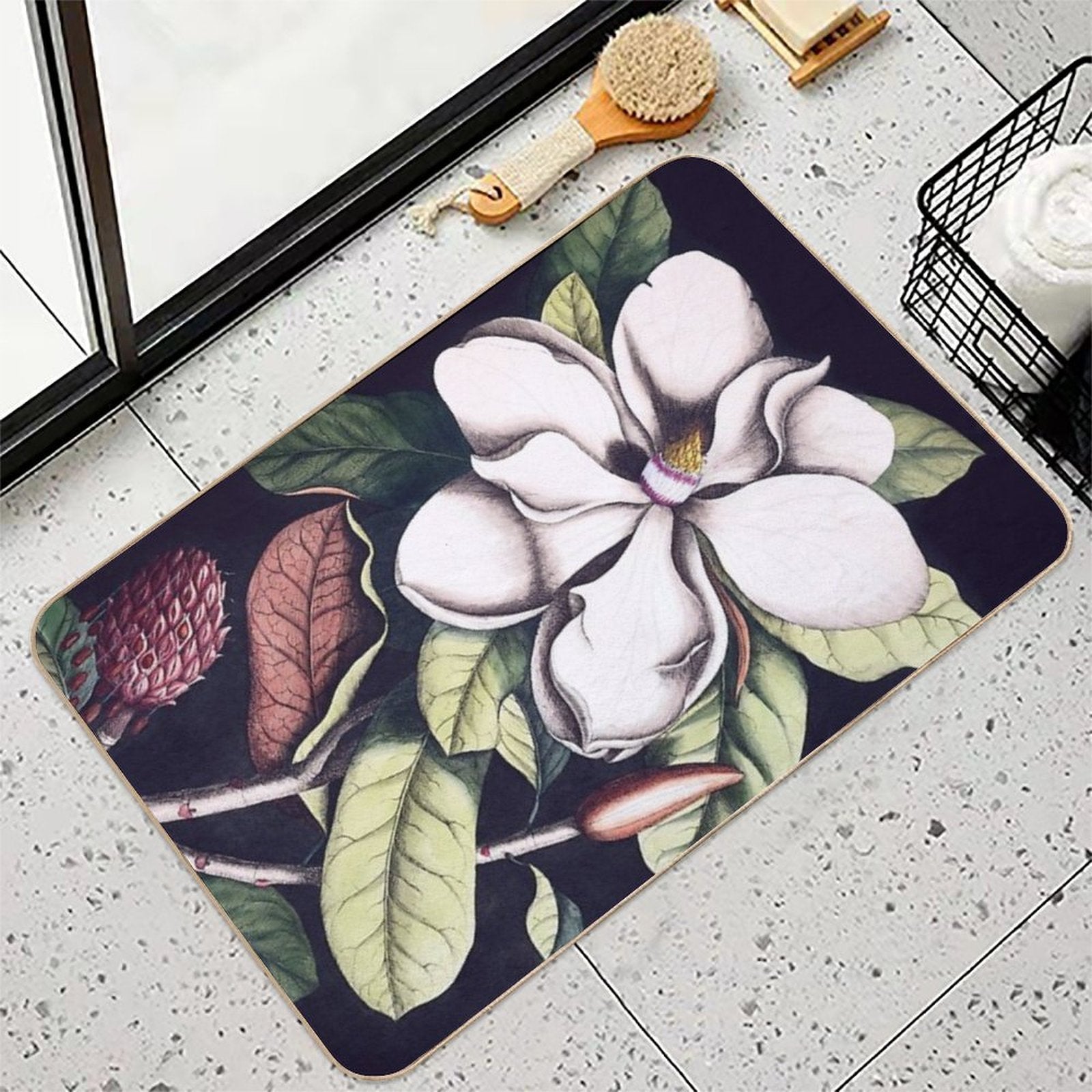 Magnolia Flower  Multi-Purpose Bath Mat