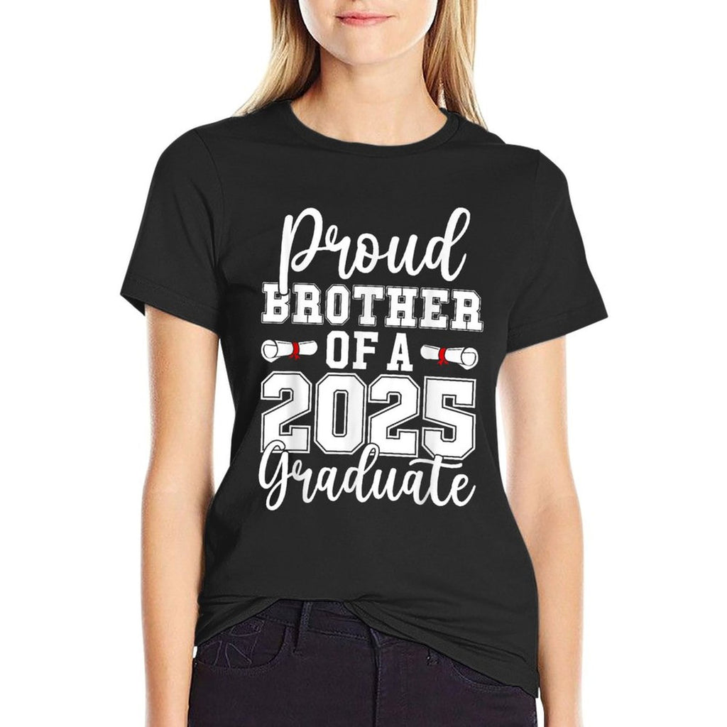 Proud Brother of A Class of 2025 Graduate Senior Graduation  Trendy Pattern T-Shirt