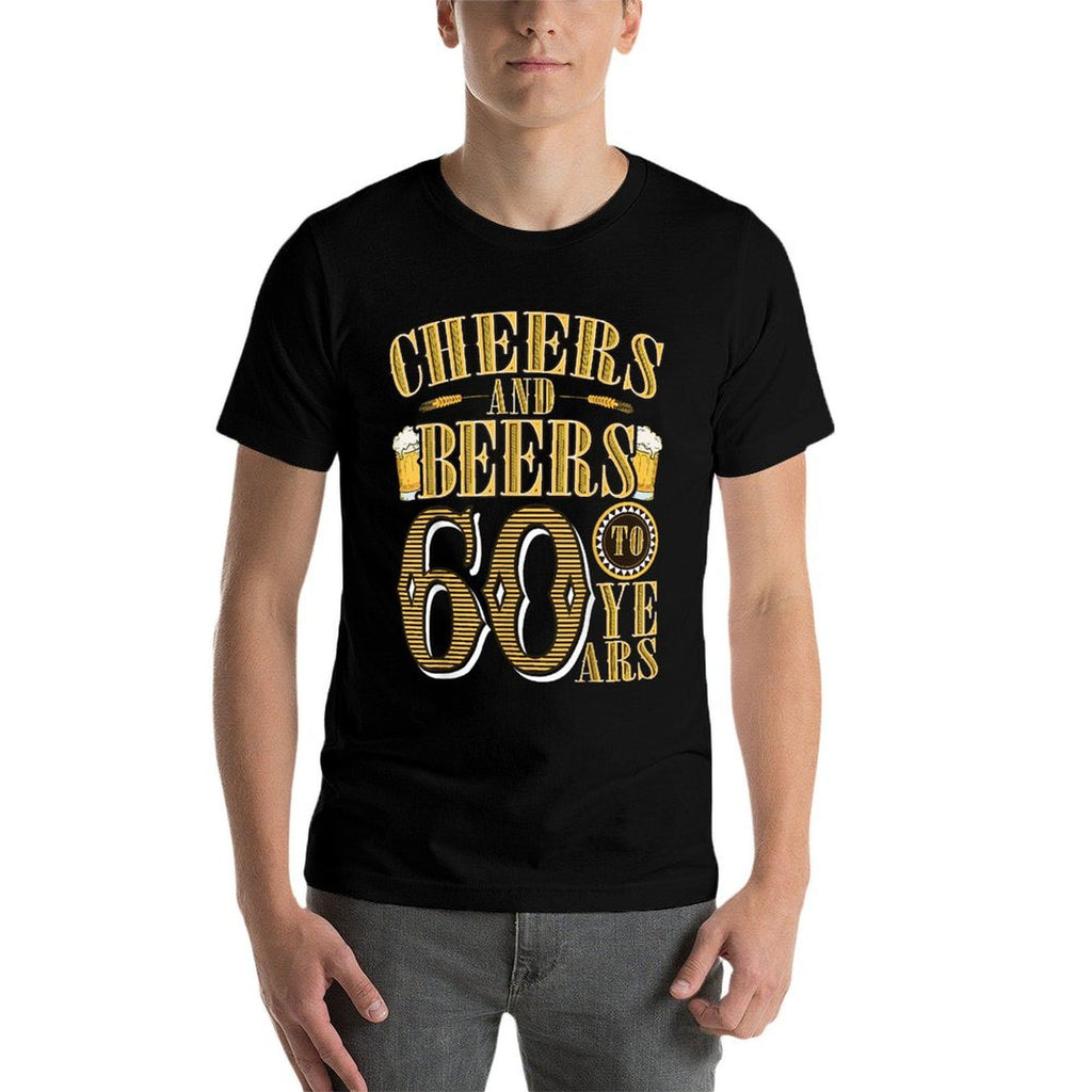 Cheers & Beers to My 60 Years Funny 60th Birthday  Summer-ready Fabric T-Shirt
