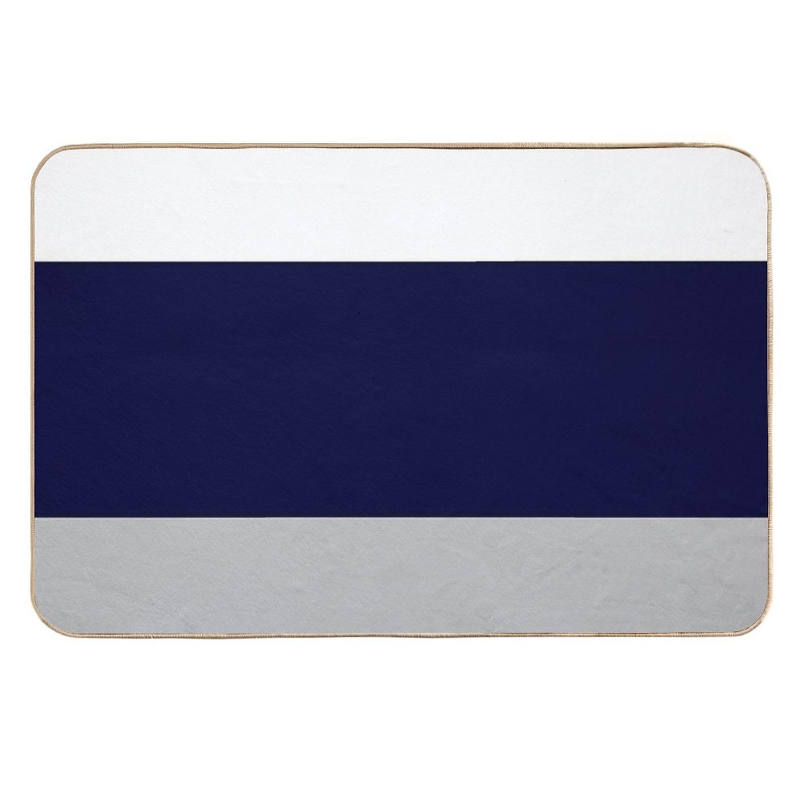 Three Color Stripes Silver Gray Navy Blue And White  Non-Slip Bath Mat