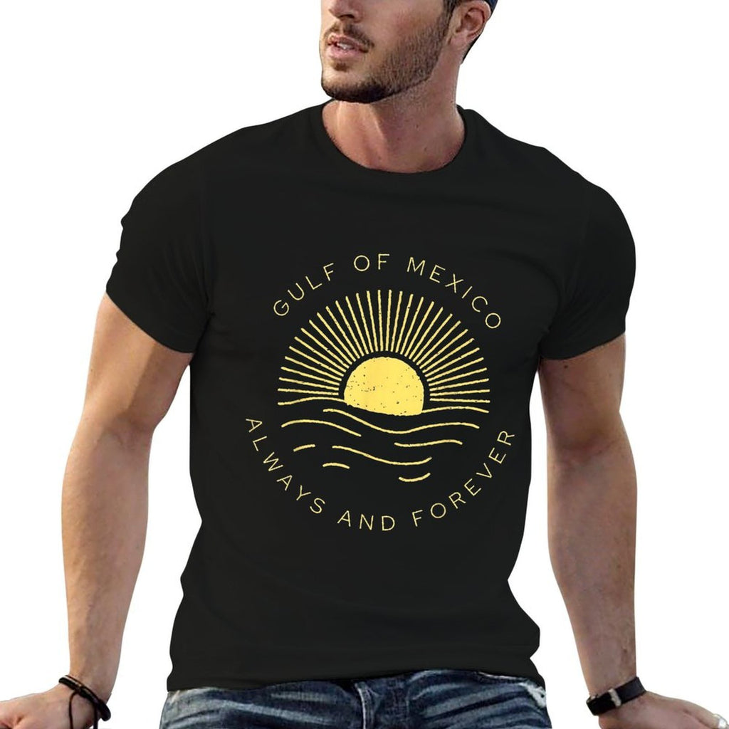 Gulf of Mexico Always & Forever Vintage Sunset Political  Graphic-printed T-Shirt