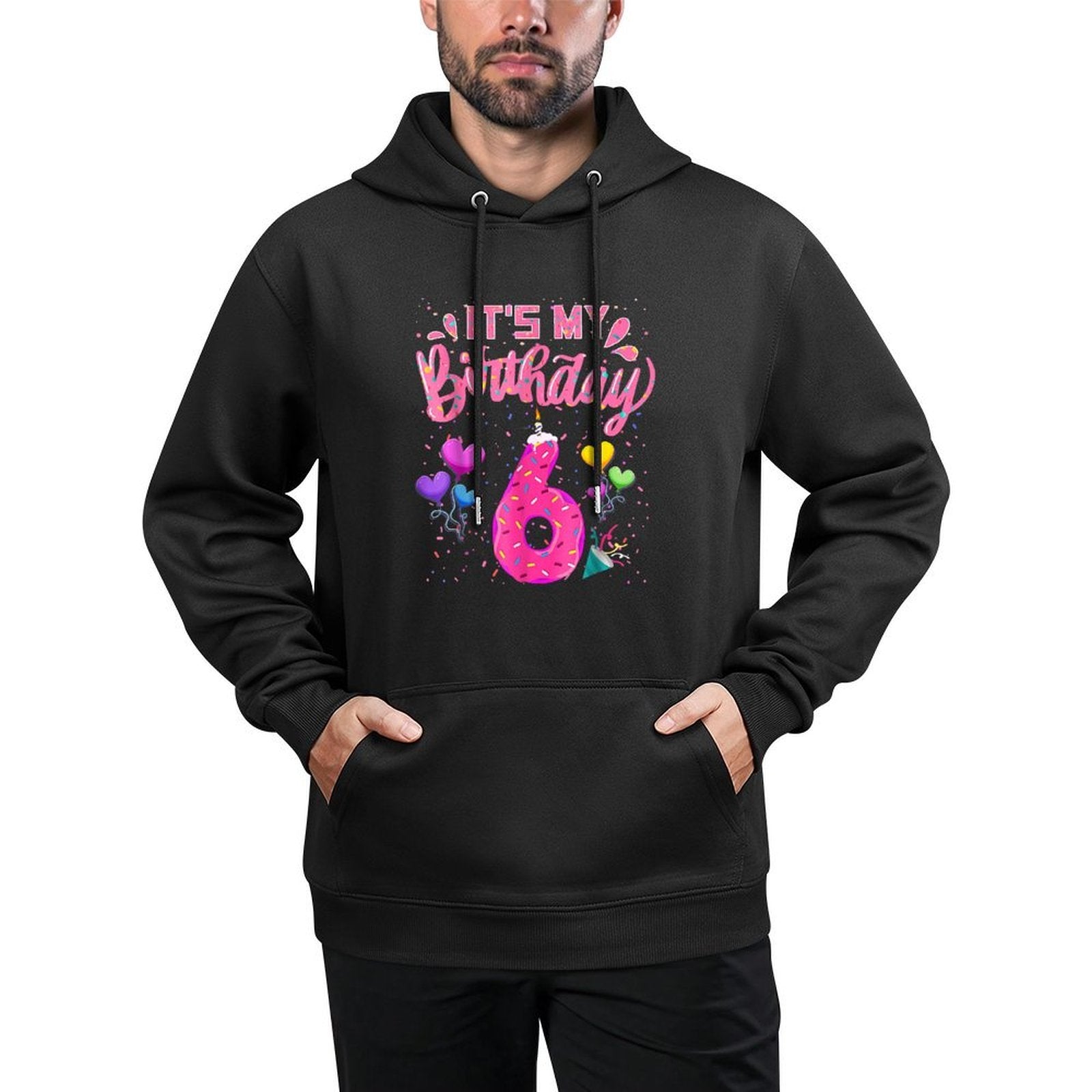 It's My 6th Birthday Doughnut Happy 6 Years Old Girl Kids Shape Retention Hoodie