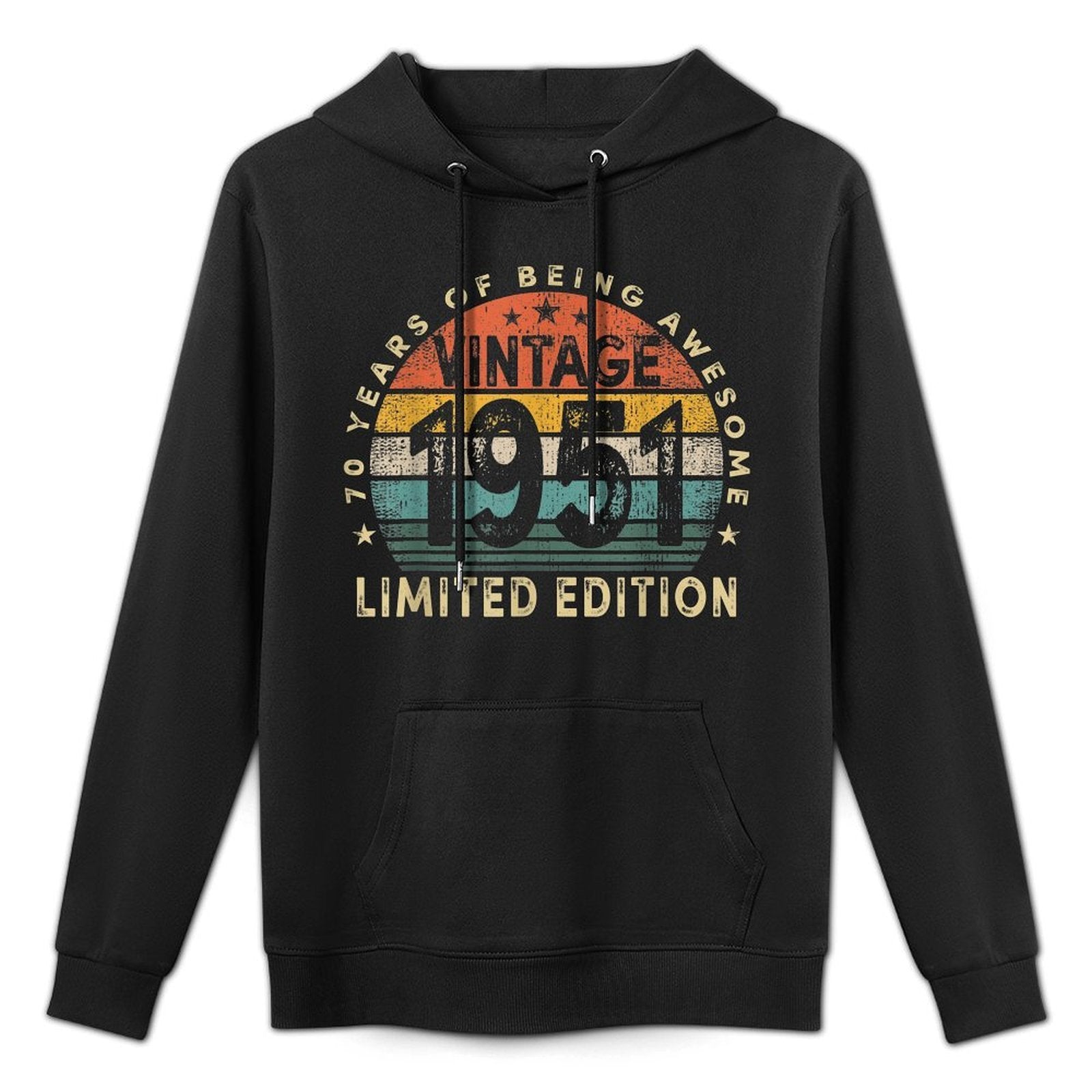 70 Year Old Vintage 1951 Limited Edition 70th Birthday Cotton-Polyester Blend Hoodie