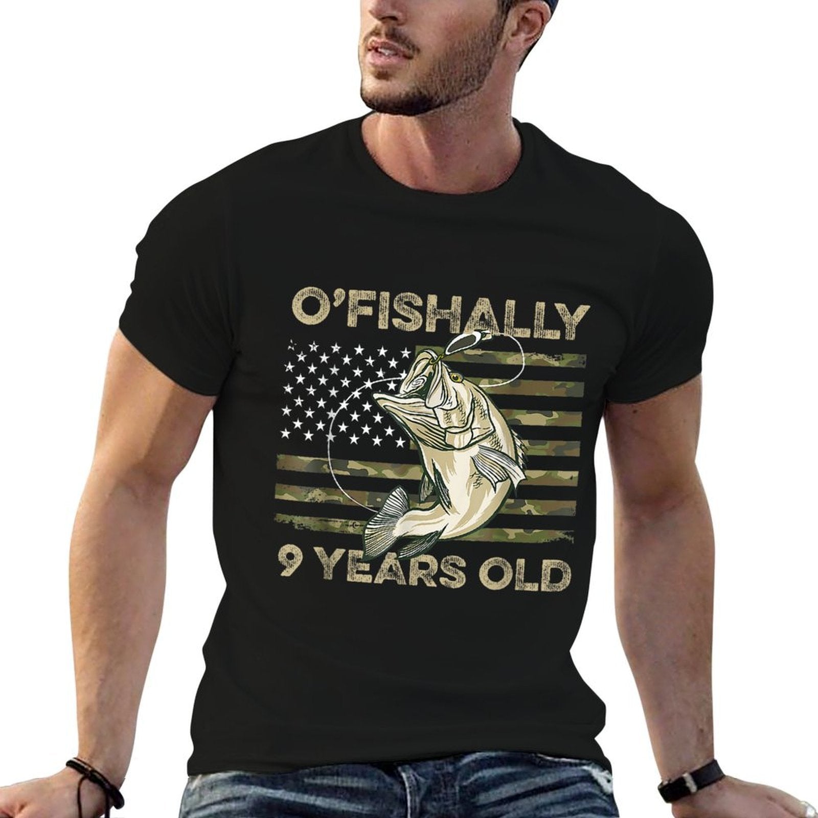 Ofishally 9 Year Old 9th Birthday US Fishing  Versatile T-Shirt