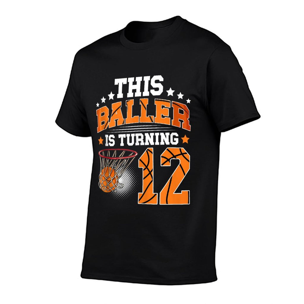 12th Basketball Birthday 12 Year Old Basketball Player  High-quality Stitching T-Shirt