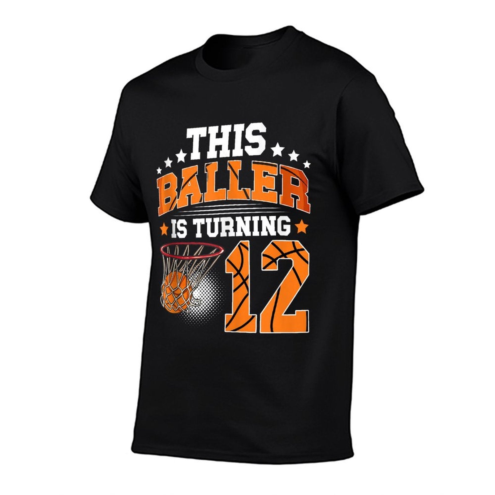 12th Basketball Birthday 12 Year Old Basketball Player  High-quality Stitching T-Shirt