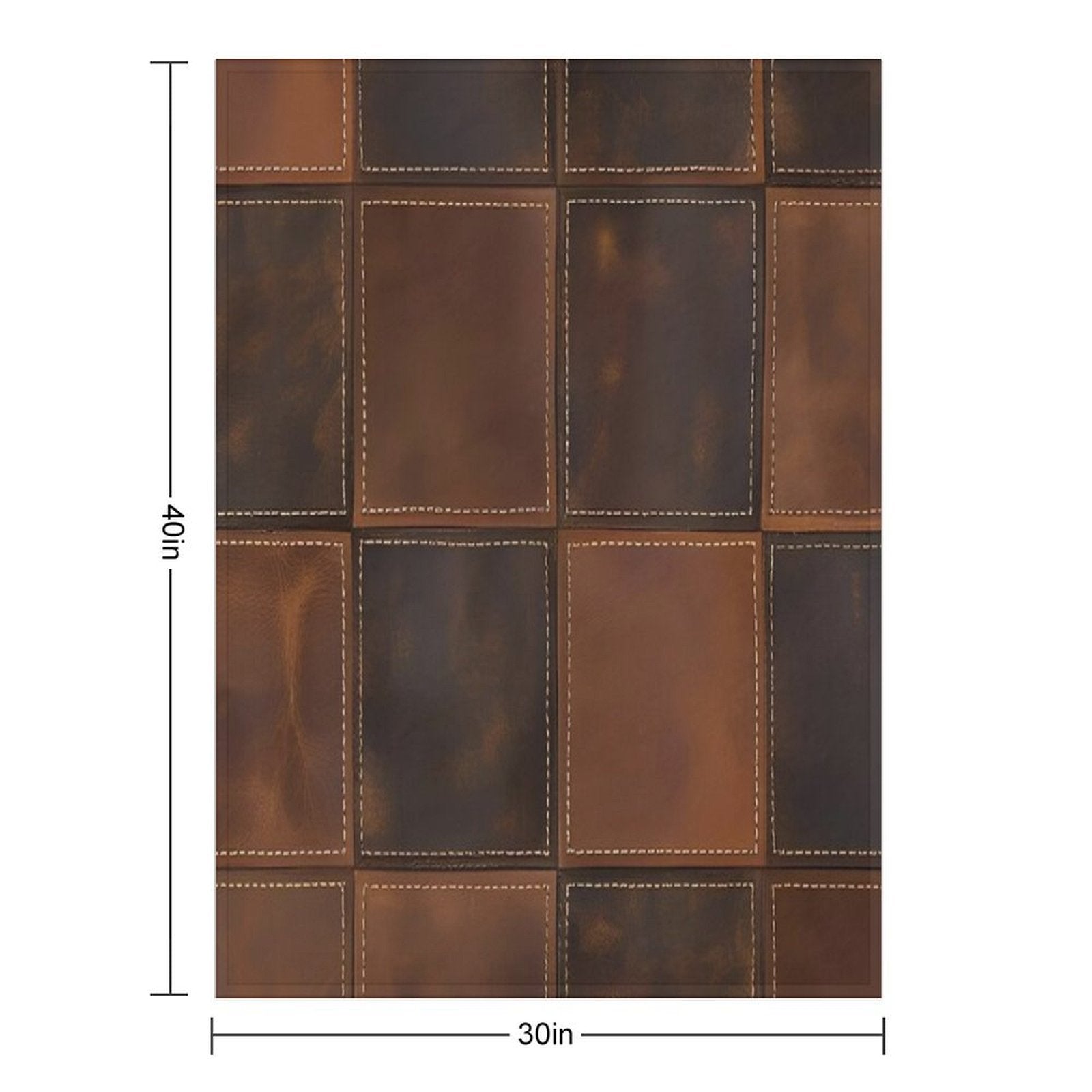 Distressed Leather Patchwork with Stitch Detail Velvety-soft Throw Blanket