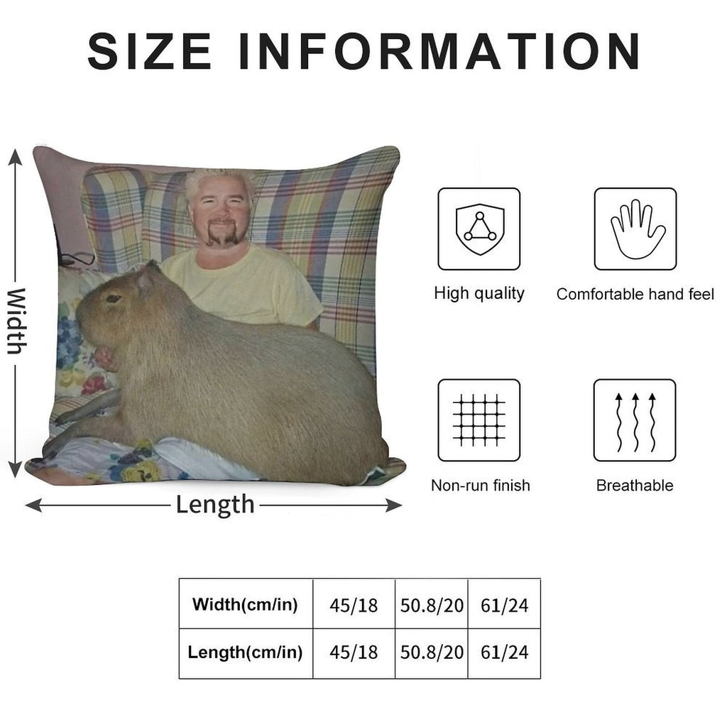 Guy Fieri with Capybara Soft Gift Ready Throw Pillow