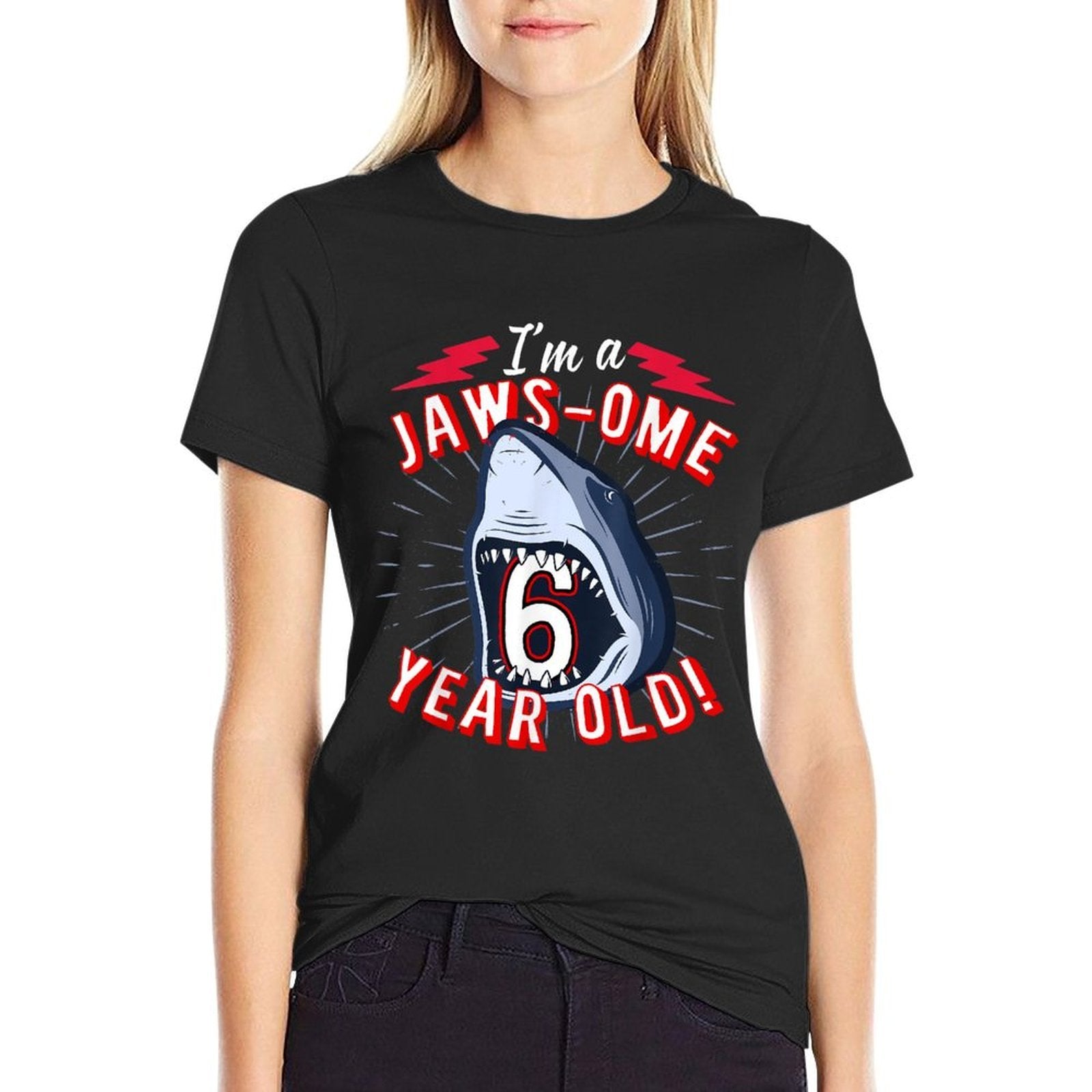 Jawsome Six Year Old Birthday - Sharks for Boys  Slim-fit Cut T-Shirt