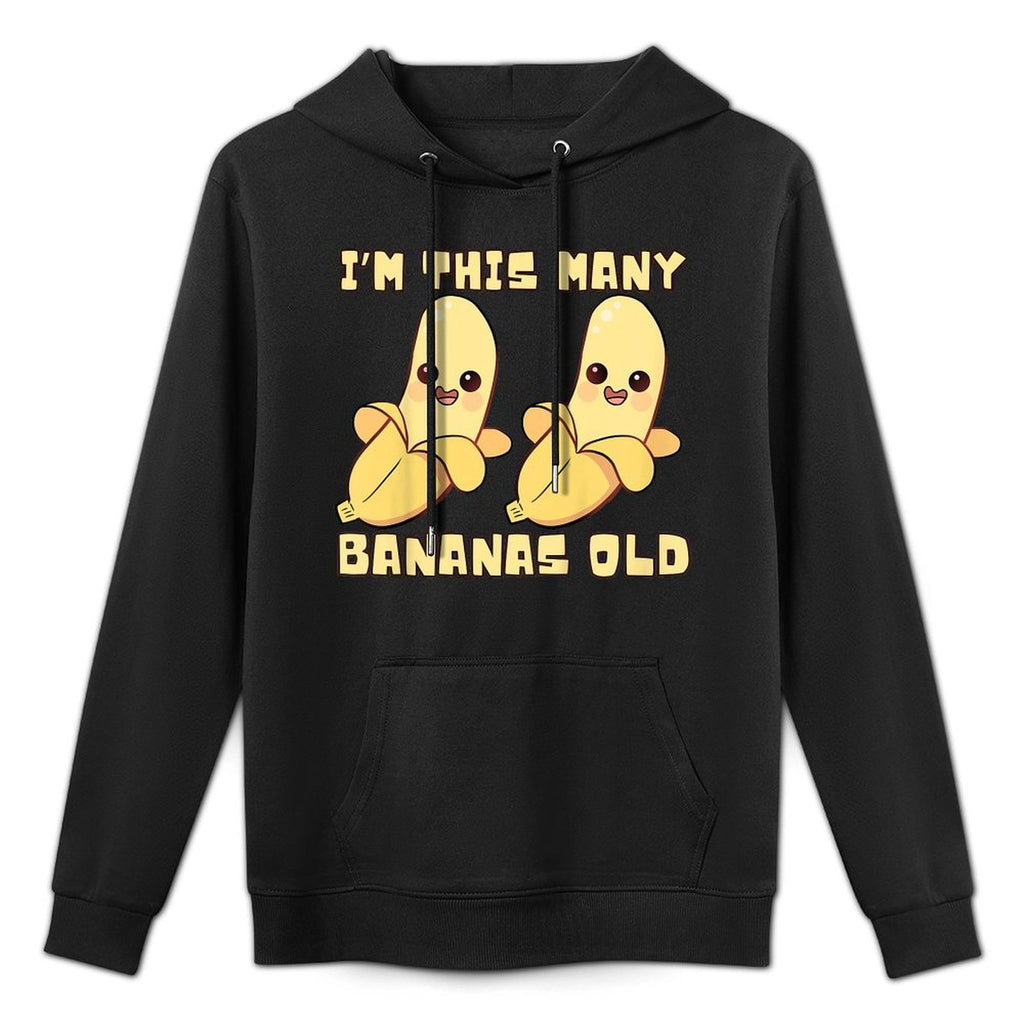 I'm This Many Bananas Old - Banana 2nd Birthday 2 Years Old Medium-Weight Fabric Hoodie