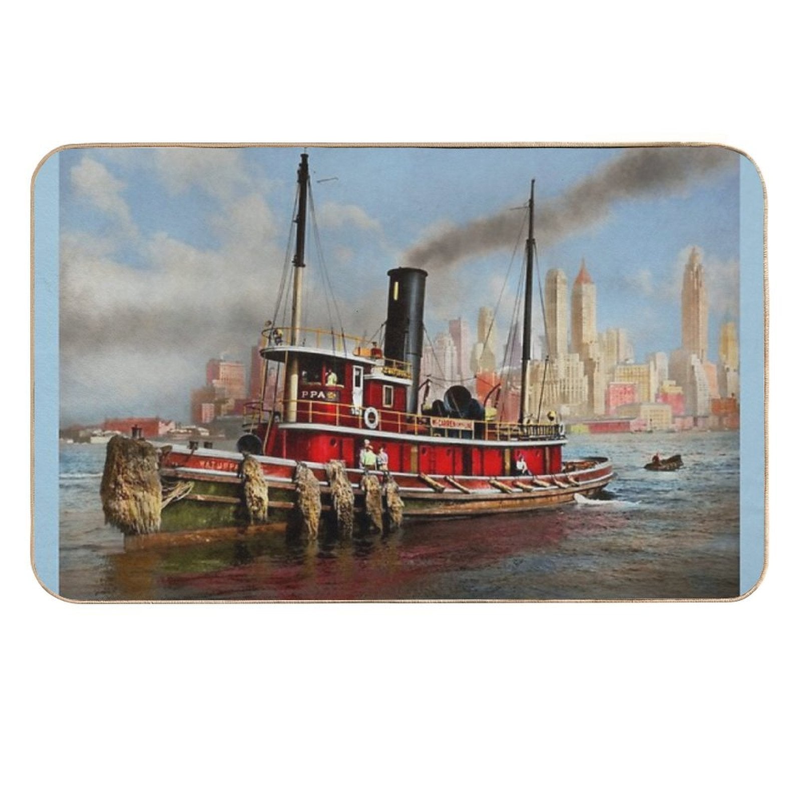 Boat - Tugboat - The Watuppa 1935  Long-Lasting Bath Mat
