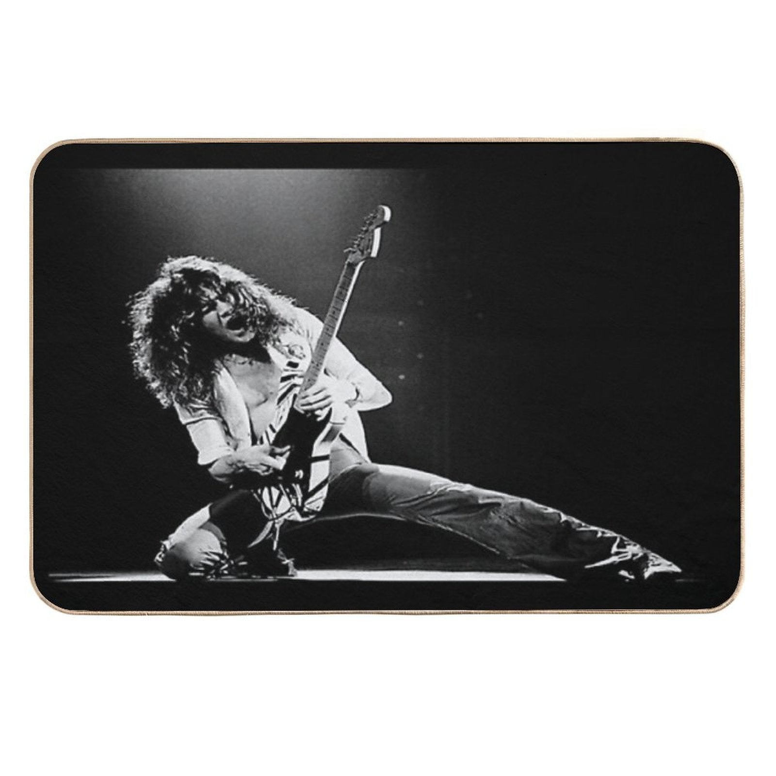 Black White Guitar Van  Dirt-Trapping Bath Mat