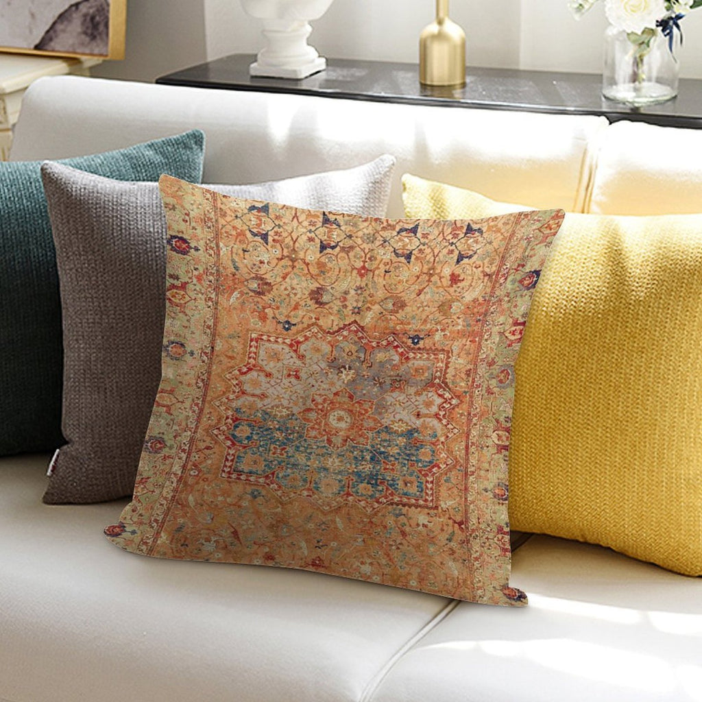 16th Century Persian Carpet Print Soft Style Accent Throw Pillow