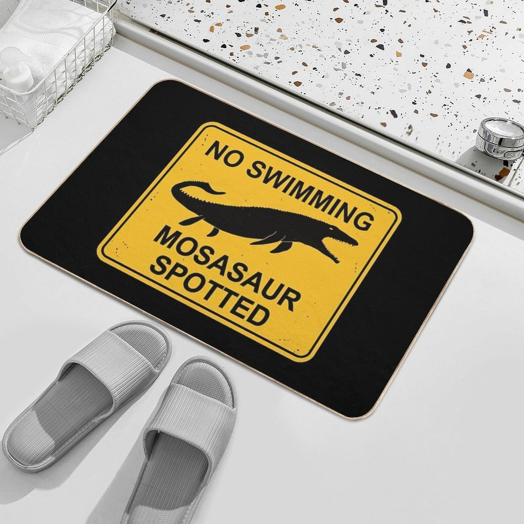 Mosasaur - No Swimming!  Stain-Proof Bath Mat
