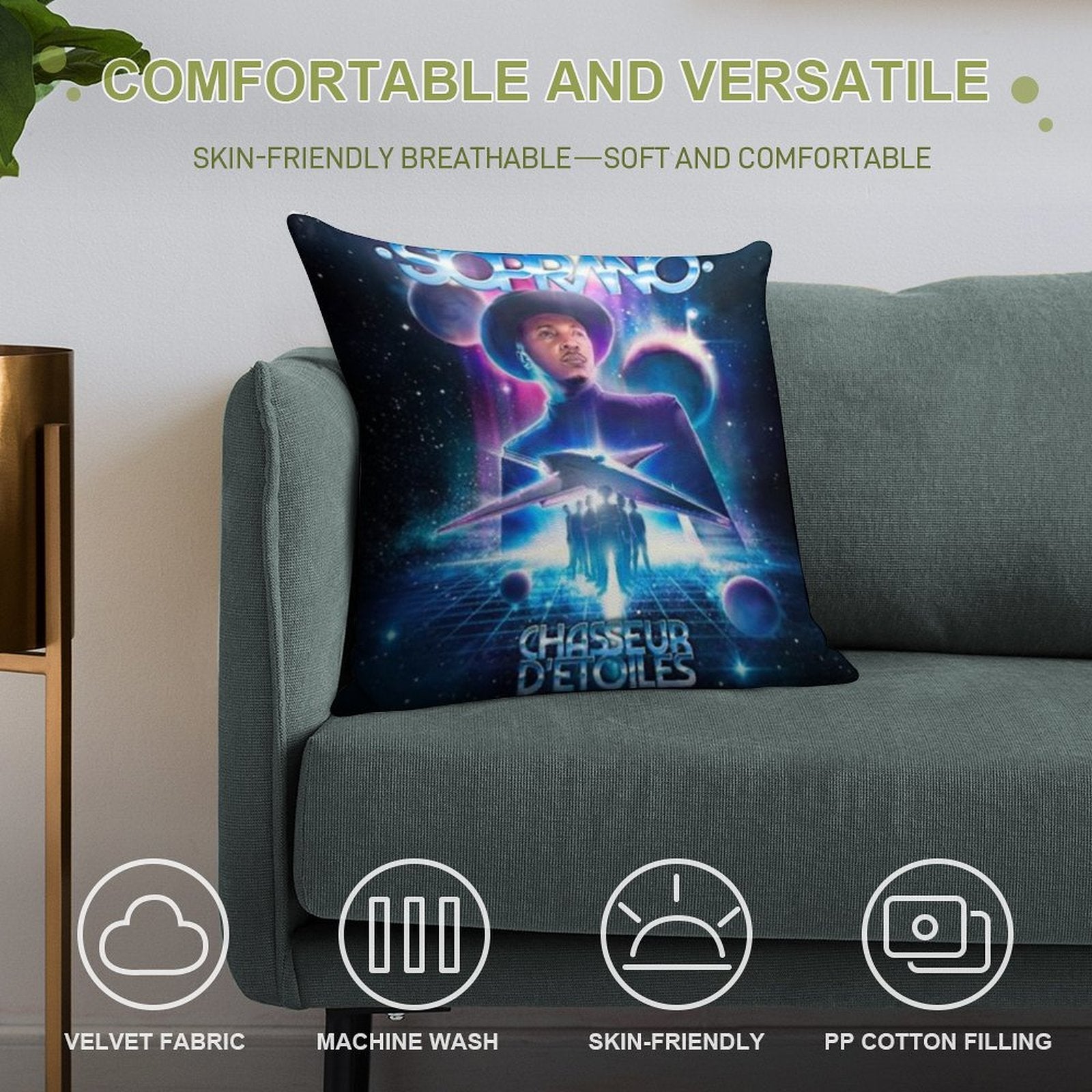 SOPRANO STAR HUNTER Soft Ultra-Soft Texture Throw Pillow