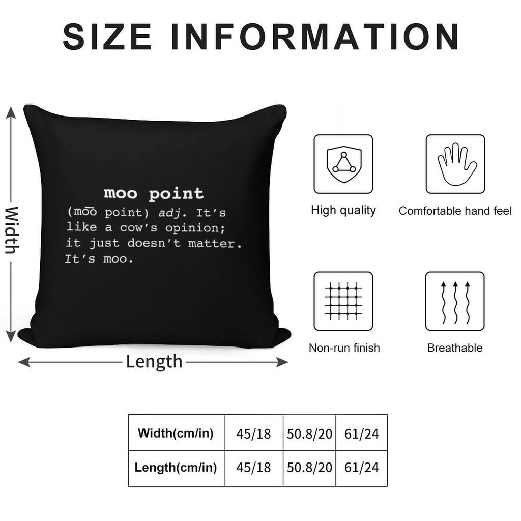 Moo Point Soft Home Decor Throw Pillow