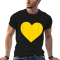 Es Designs Unisex-Adults Yellow Heart Modern Classic Fit, Black, Small  Soft T-Shirt