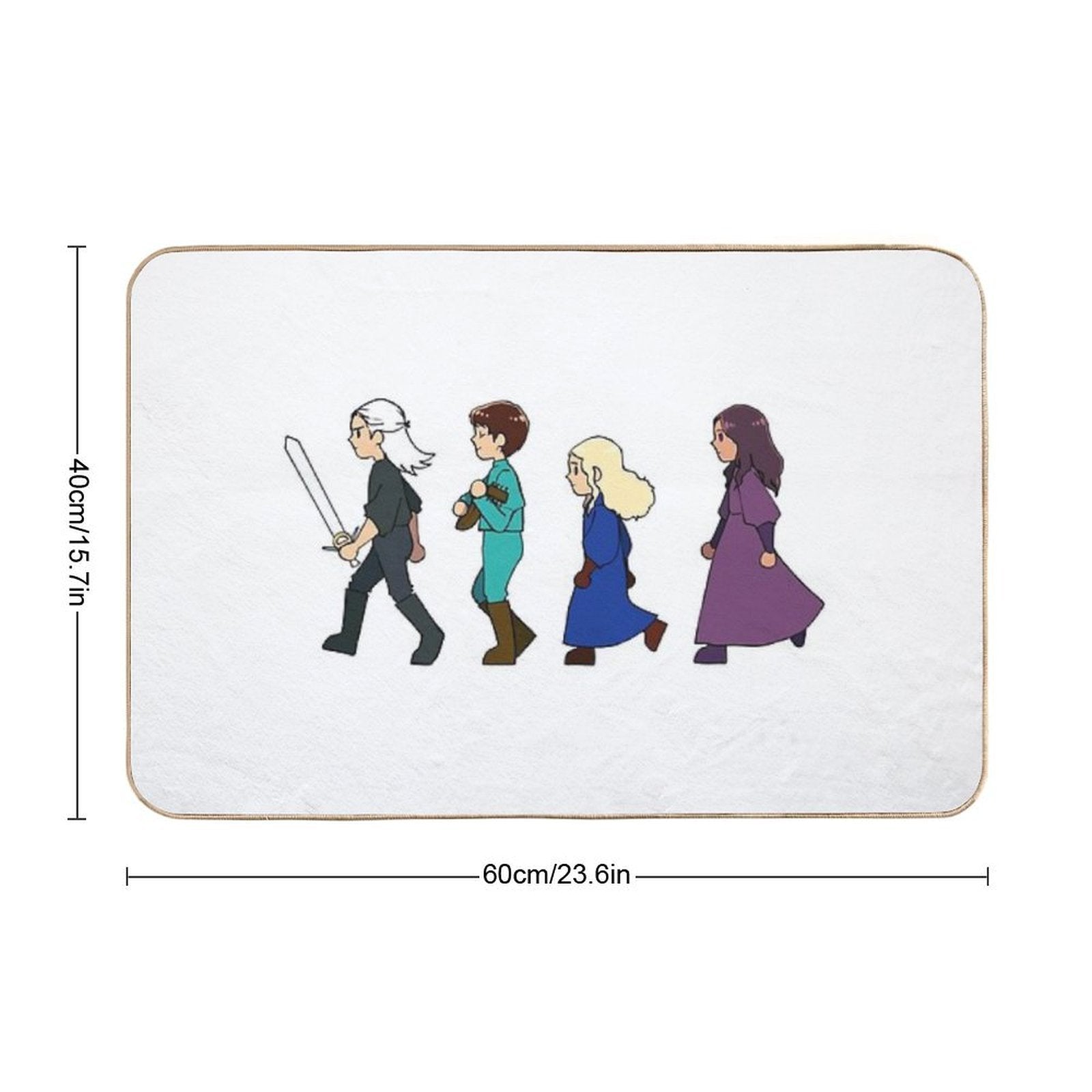 Chibi Witcher Fam  Non-Slip Bath Mat