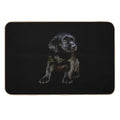 Adorable And Cute Black Labrador Sitting Puppy Vector  Anti-Trip Bath Mat