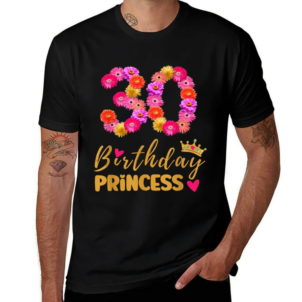 30 Year Old Birthday Princess Flower Its My 30th Birthday  Rolled Sleeves T-Shirt