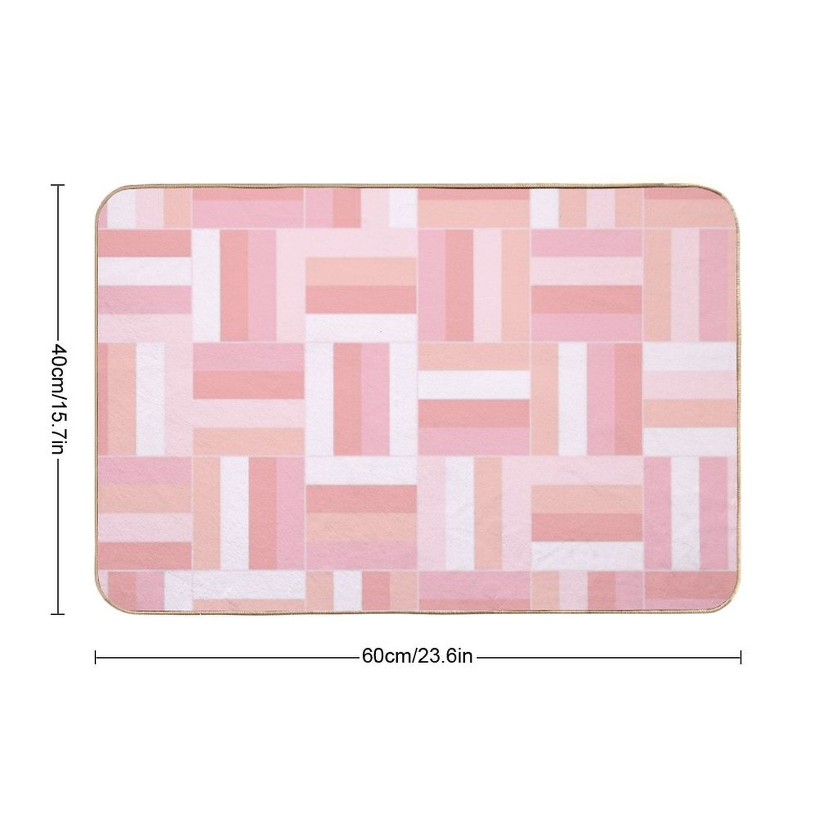 Pink Vibes Basketweave Pattern  Long-Lasting Bath Mat
