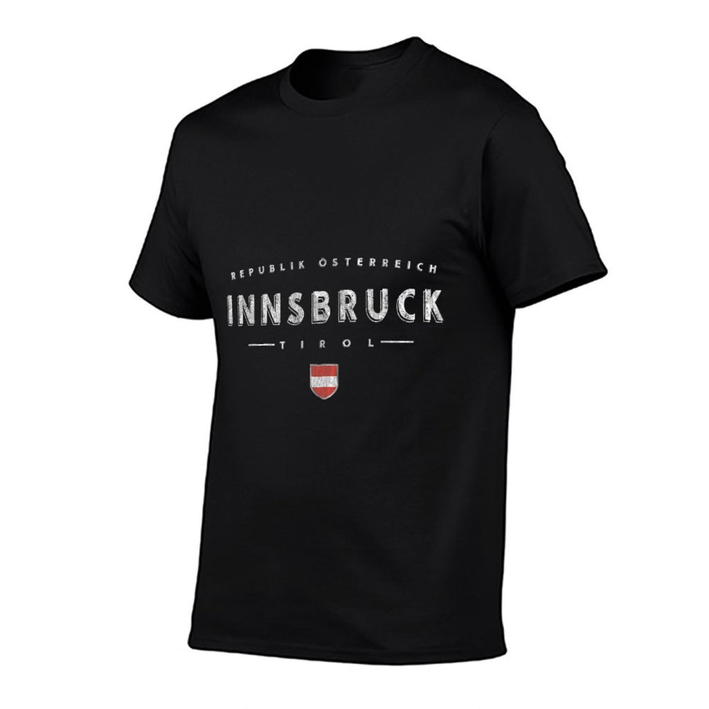 Sterreich Design Co. Innsbruck Austria Logo - Womens Unisex-Adults  Kids Black Regular Fit U-Neck Modern Graphic Print - Small  Lightweight T-Shirt