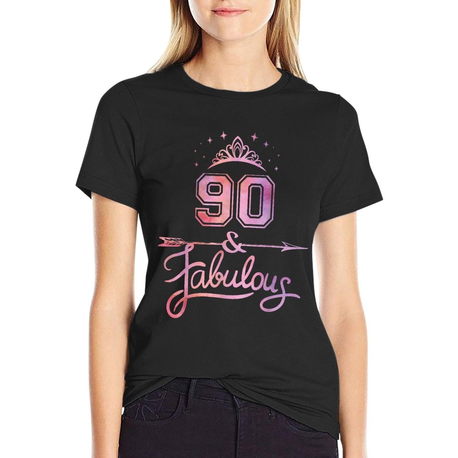 Women 90 Years Old And Fabulous Happy 90th Birthday  Easy-care T-Shirt