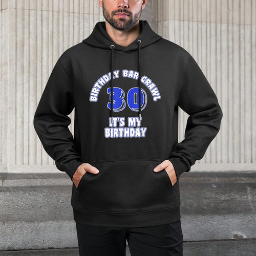 30th Birthday, Birthday Bar Crawl, Birthday Squad Customizable Surface Hoodie