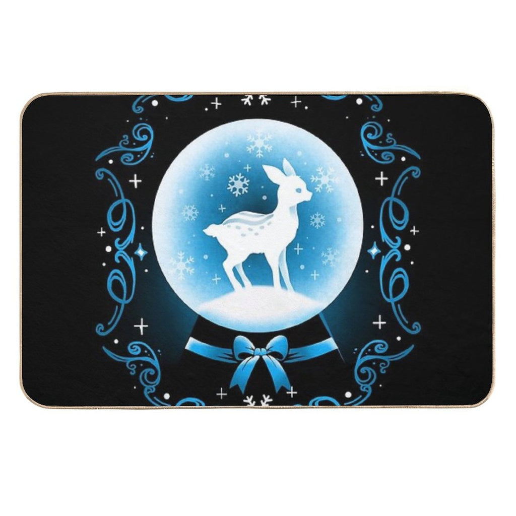 Snow Globe Deer  Absorbent Bath Mat