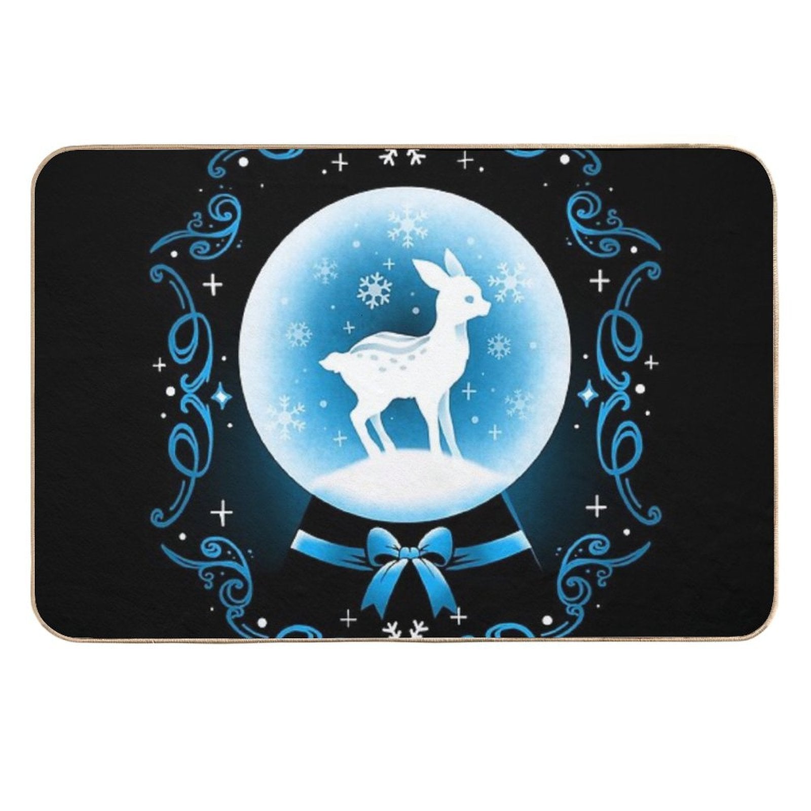 Snow Globe Deer  Absorbent Bath Mat
