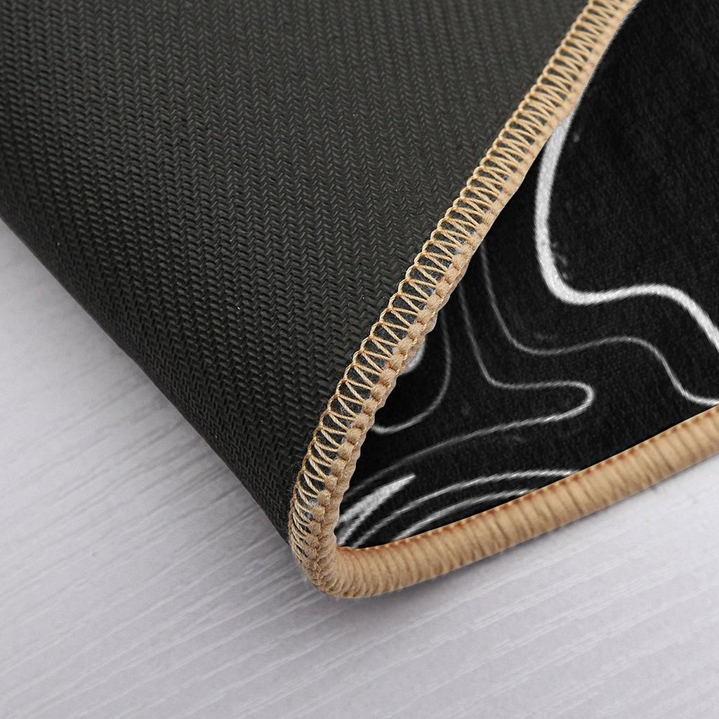 Marble Liquid Black Texture  Odorless Bath Mat