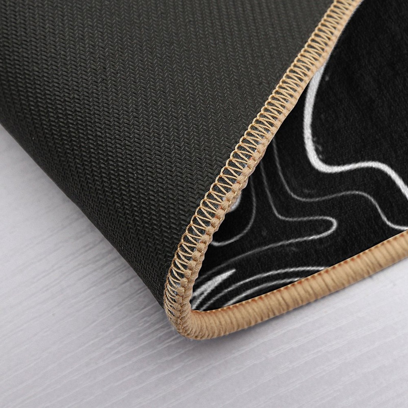 Marble Liquid Black Texture  Odorless Bath Mat