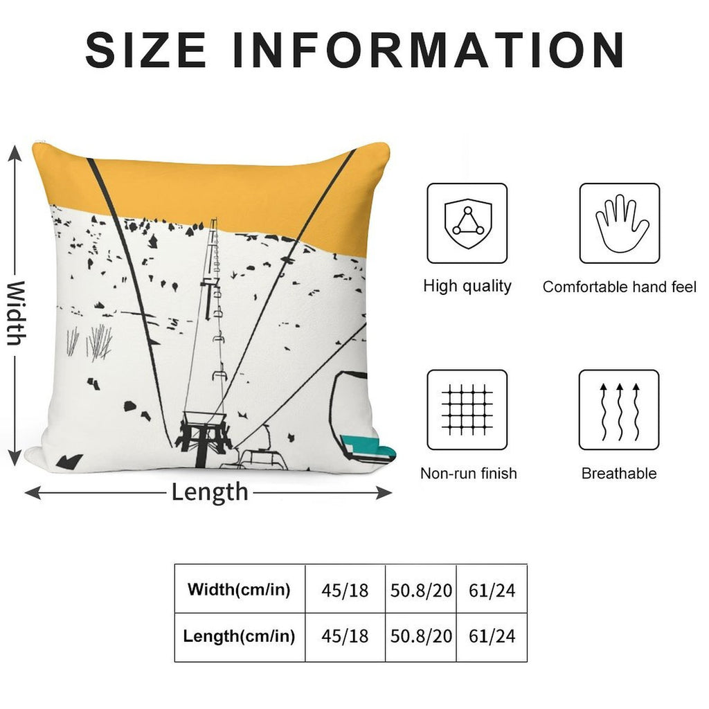 Ski Soft Hidden Zipper Throw Pillow