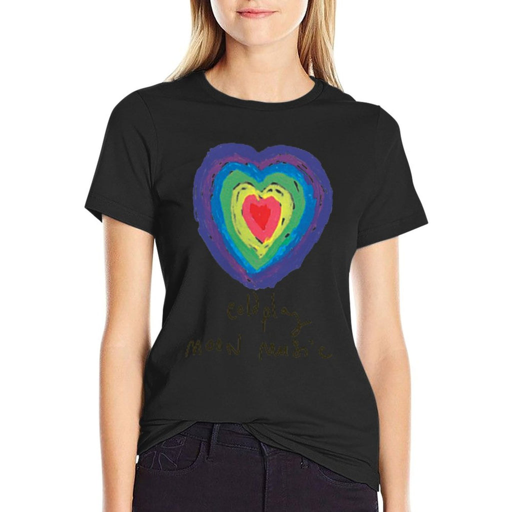 Coldplay Moon Music Heart Amazon Exclusive  Cotton T-Shirt