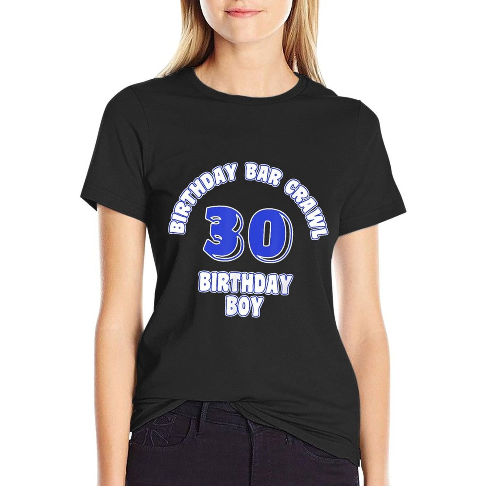Mens 30th Birthday, Birthday Bar Crawl, Birthday Squad  Fade-proof Color T-Shirt