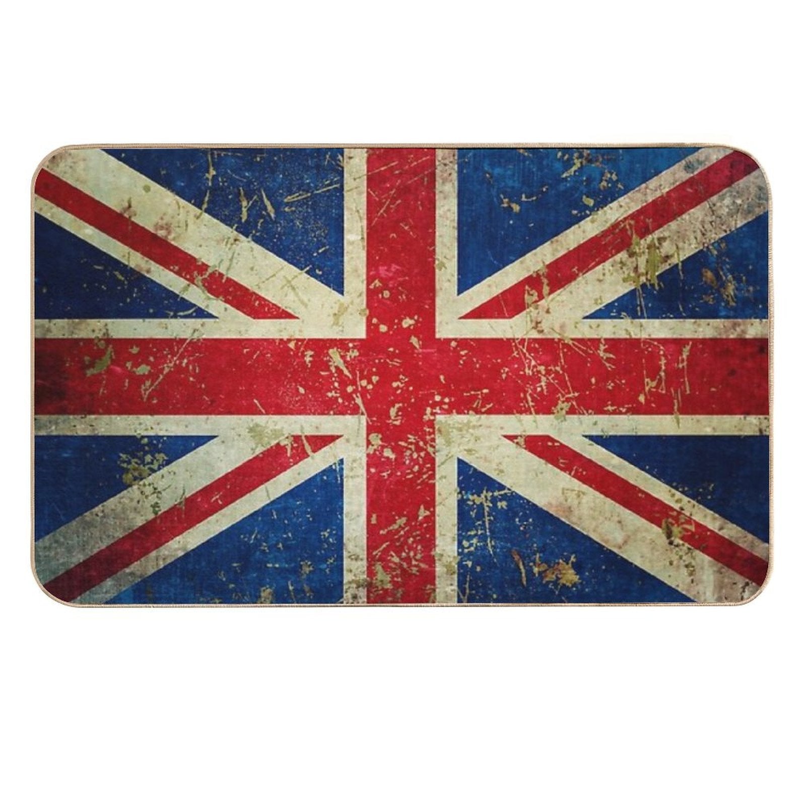 Grunge Union Jack - Scratched Metal Effect  Repositionable Bath Mat