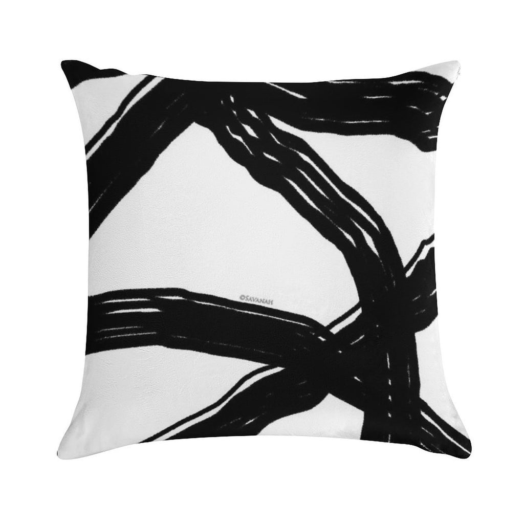 Black And White Soft Ultra-Soft Texture Throw Pillow