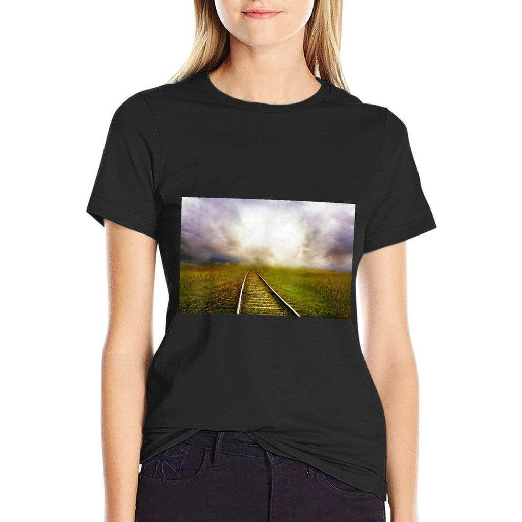 Railroad Landscape  Soft T-Shirt