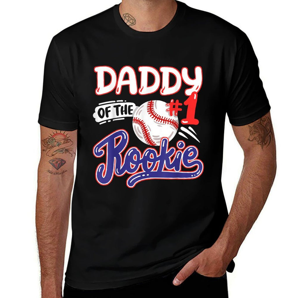 Daddy of Rookie 1st Baseball Birthday Party Theme Matching  Moisture-wicking T-Shirt