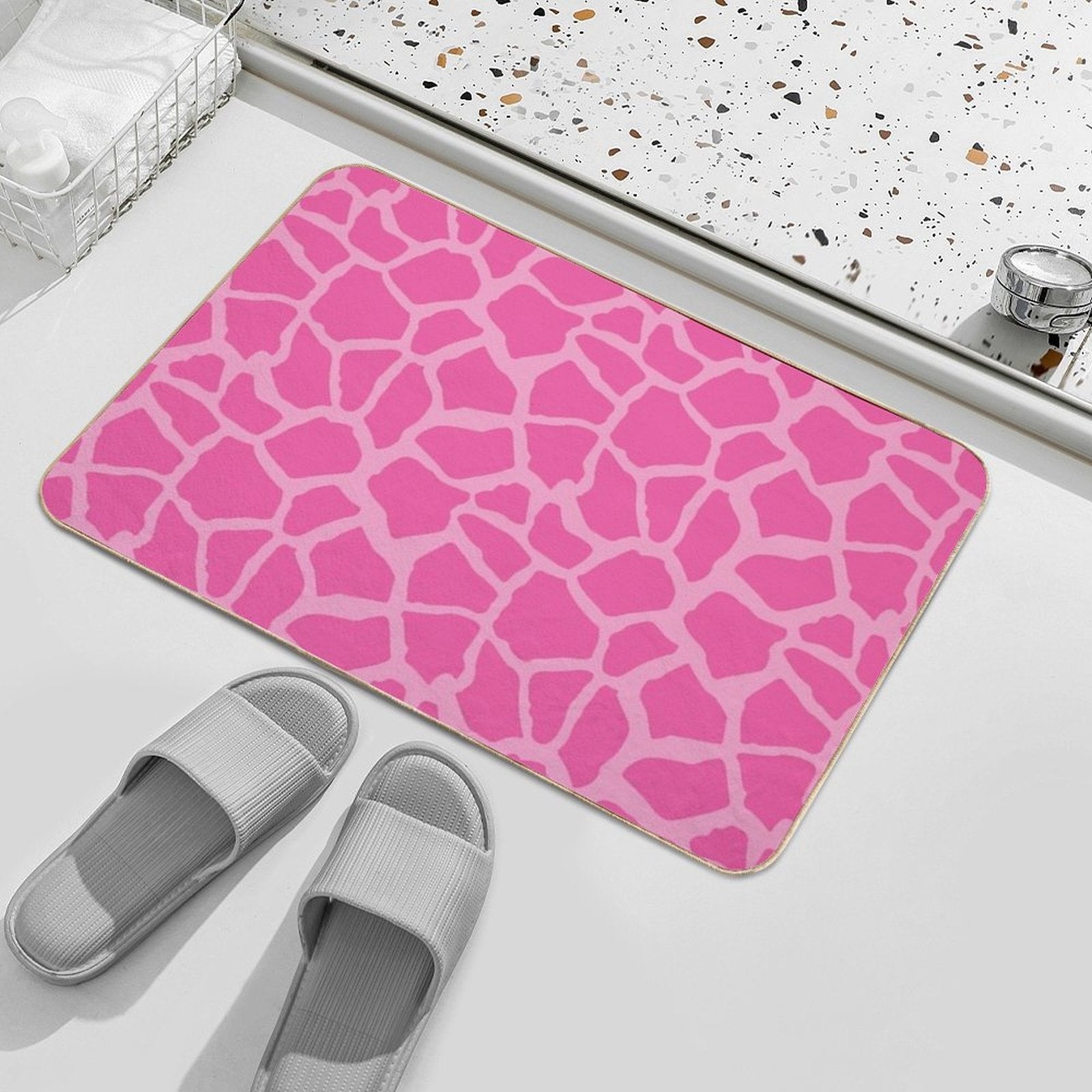 Giraffe Print Hot Pink  Versatile Bath Mat